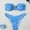 Blue, variant on Top-kevin Women's Zebra Print Push-Up Bikini Set Bandeau Top with Gold Ring Detail High-Cut Bottoms, Sexy Figure-Flattering Swimwear for Beach Pool