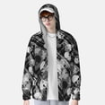 thumbnail image 2 of Saiise Seamless Pattern With Skulls Pattern Sun Protection Hoodie for Men and Women, Lightweight Quick-Dry Windproof with Hood and Zip-XX-Large, 2 of 7