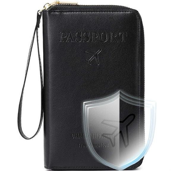 CLIQKWEN RFID Blocking Passport Holder - Travel Wallet for Women & Men, Multi-Functional RFID Protected Cover with Card Pockets, Travel Essentials Accessory