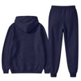 thumbnail image 6 of Hearthz Mens Sweatsuits 2 Piece Set Drawstring Elastic Jogging Suit Hooded Set Solid Color Athletic Mens Sweatsuit Navy S, 6 of 8