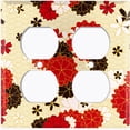 thumbnail image 3 of Metal Light Switch Plate Cover Japanese Flower Pattern Tan Wallpaper FLW041, 3 of 13