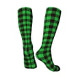 thumbnail image 4 of Balery Buffalo Plaid Green Black Printed Novelty Socks Men's Women's Crew Socks Sports Socks Knee High Socks Cotton Socks Quirky and Cool Socks, 4 of 9