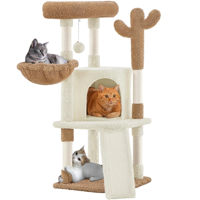Árbol para gatos Yaheetech de 107 cm con poste rascador multinivel