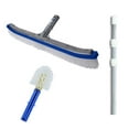 thumbnail image 1 of Blue Devil 18 Inch Pool Brush + 12 Foot Telescopic Pole + Corner and Step Brush, 1 of 6
