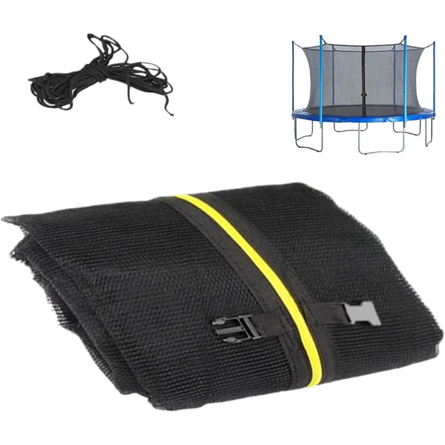 Yazoeia Trampoline Net 12ft Enclosure Trampoline Safety Net with Adjustable Straps and 2 Zippers Weather-Resistant Trampoline Net for 8 Straight Poles Round Frame Trampolines(Net Only) CJC912-157549
