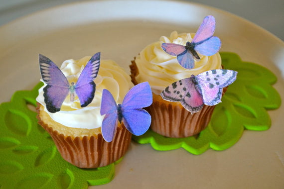 24 Precut Fairy Cake Bun Decorations WAD World AIDS Day Edible Cupcake Toppers 