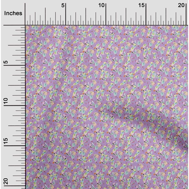 oneOone Polyester Lycra Fabric Brush Stroke & Fruits Decor Fabric Printed BTY 56 Inch Wide