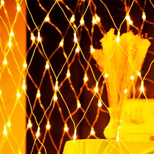 Guirnaldas navideñas de 8 modos luces LED de red de hadas Ehuebsd fiesta de Navidad jardín decoración de boda cortina de luz 15 m x 15 m