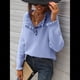 thumbnail image 4 of Suéteres de Mujer, Ropa de Otoño e Invierno, Jersey de Punto Informal de Larga con Botones y Volantes y Cuello Redondo Azul M, 4 of 8