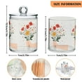 thumbnail image 5 of Yayeee 2 Pack Qtip Holder Bathroom Cotton Swab Canister with Lid Clear Dispenser Set, Gray Cute Flower, 5 of 6