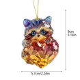thumbnail image 4 of Riforla Valentine's Day Cartoon Animal Series Cat Dog Rabbit Acrylic Keychain Car Rearview Accessory Hangs B, 4 of 5