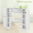 thumbnail image 3 of Costway Armoire de Rangement en Bois au-Dessus des Toilettes avec Porte Rabattable pour Salle de Bain Blanc, 3 of 9