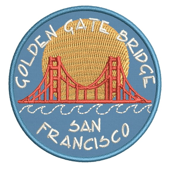 Golden Gate Bridge, San Francisco Embroidered DIY Iron on or Sew-on Decorative Patch Badge Emblem Appliques Adventure Wildlife Vacation Travel Tourist Souvenir Series
