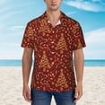 thumbnail image 2 of Balery Christmas Tree On A Red Background Camisas hawaianas de manga corta para hombre, camisas playeras de corte holgado, camisas de vacaciones con botones,Small, 2 of 7