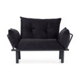thumbnail image 5 of Loveseat with Metal Frame,Modern Small Couch with Tufted Upholstered Fabric,Comfy Couches for Living Room, Leisure Furniture with adjustable Backrest  for Dorm,Office,and Apartment,Black, 5 of 7