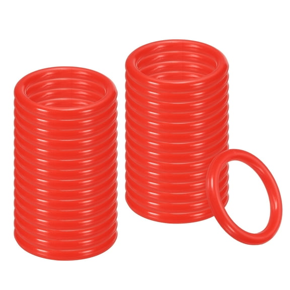 Uxcell 2 Inch Plastic Ring-Toss Rings for Bottles 30 Pcs Carnival Rings Red