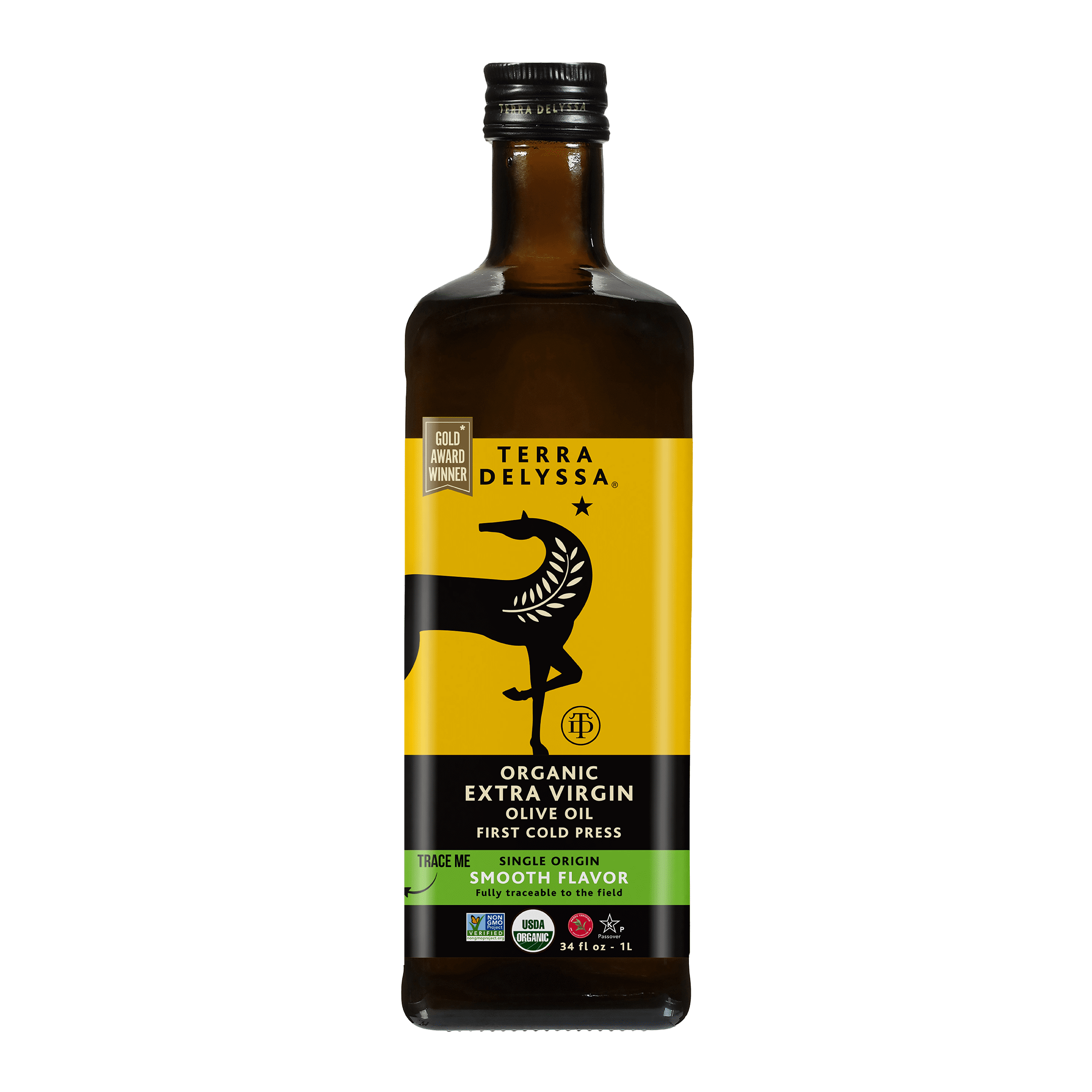 (3 pack) Terra Delyssa Organic Extra Virgin Olive Oil, 34 fl. oz. Glass