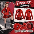 thumbnail image 2 of Rise of Red Halloween Cosplay, Red Princess Dress Halloween Costumes, Long Sleeve Red Outfit with Gloves Belt, for Cosplay Party Masquerade, 110, 2 of 7