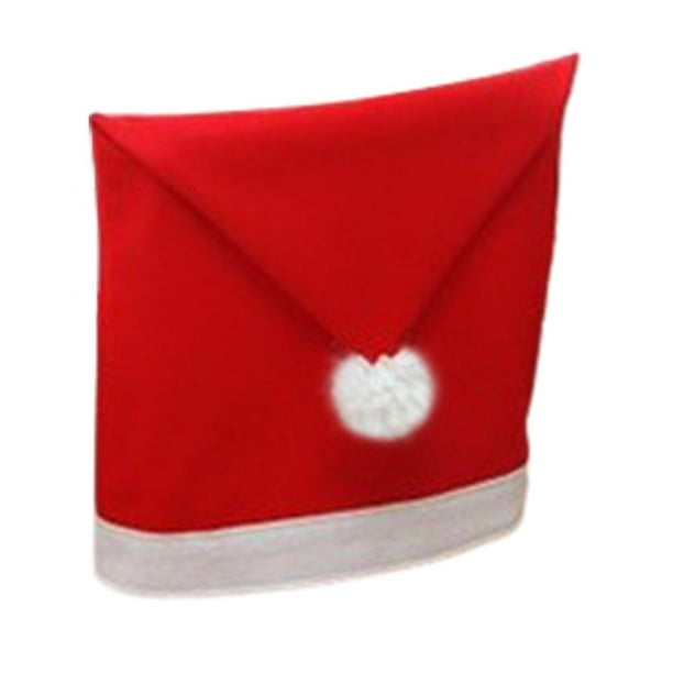 Gorro navideño, fundas para sillas, fundas traseras suaves para sillas rojas para el respaldo de la silla de la cena en casa