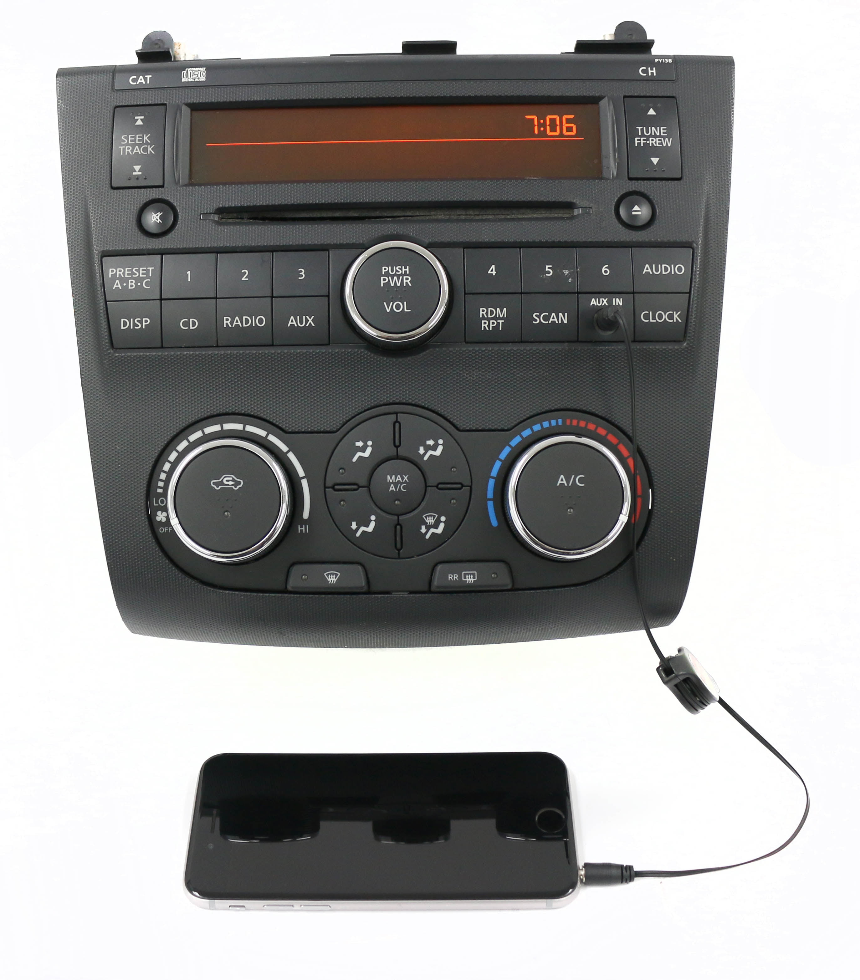 2010-2012 Nissan Altima AM FM Radio CD w Aux and Temp Controls 28185ZX11A  PY13B - Refurbished