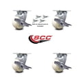 thumbnail image 2 of 4 Inch Nylon Caster Set with Ball Bearings and Brake/Swivel Lock Service Caster, 2 of 2