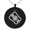 Black, variant on Stainless Steel Obata Samurai Crest Engraved Small Medallion Circle Charm Pendant Necklace