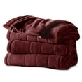 thumbnail image 1 of Sunbeam Channeled Microplush Electric Heated Warming Blanket Full Garnet, 1 of 1