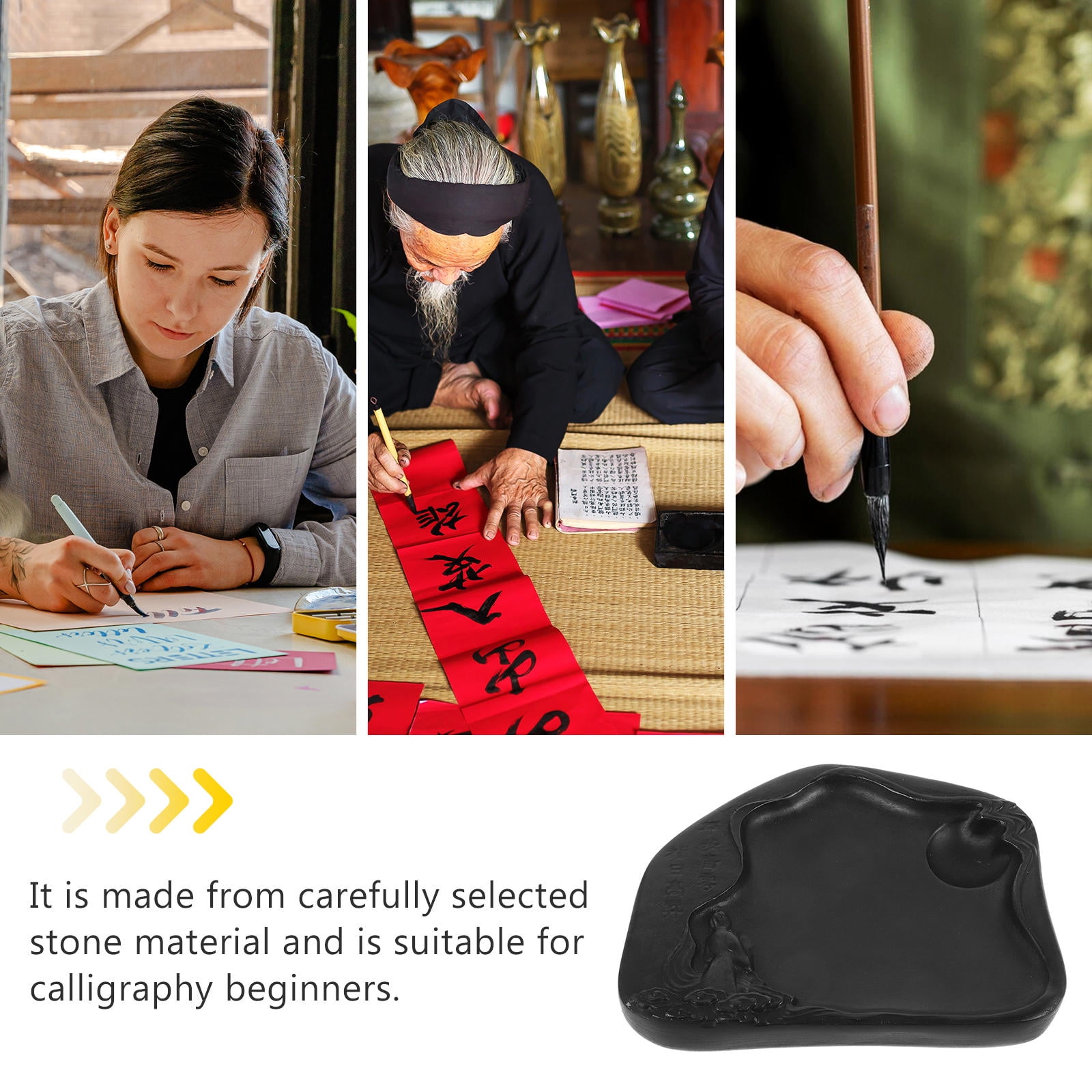 HEMOTON Calligraphy Inkslab Grinding Inkstone Desktop Inkslab Painting Inkslab Inkslab for Writing