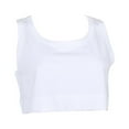 thumbnail image 4 of Ladies Short Tops Loose Pure Color U-Neck Wide Camisole Vest, 4 of 6