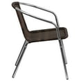 thumbnail image 3 of Commercial Aluminum and Dark Brown Rattan Indoor-Outdoor Restaurant Stack Chair, 3 of 9