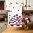thumbnail image 3 of Luckky 4th of July Kitchen Towels American Flag Stars Dish Towels Independence Day Hand Towel,Red White and Blue Tea Towels for Gnome Dish Cloths Memorial Day Microfiber Towels, 3 of 6