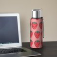 thumbnail image 5 of 20 Oz Pink Strawberry Plants Fruit Coffee Tumbler Double Wall Insulated Stainless Steel Water Bottle | Metal Reusable Thermoses Flask with Cup Cap | Leak & Sweat Proof with Anti-Dust Lid, 5 of 7
