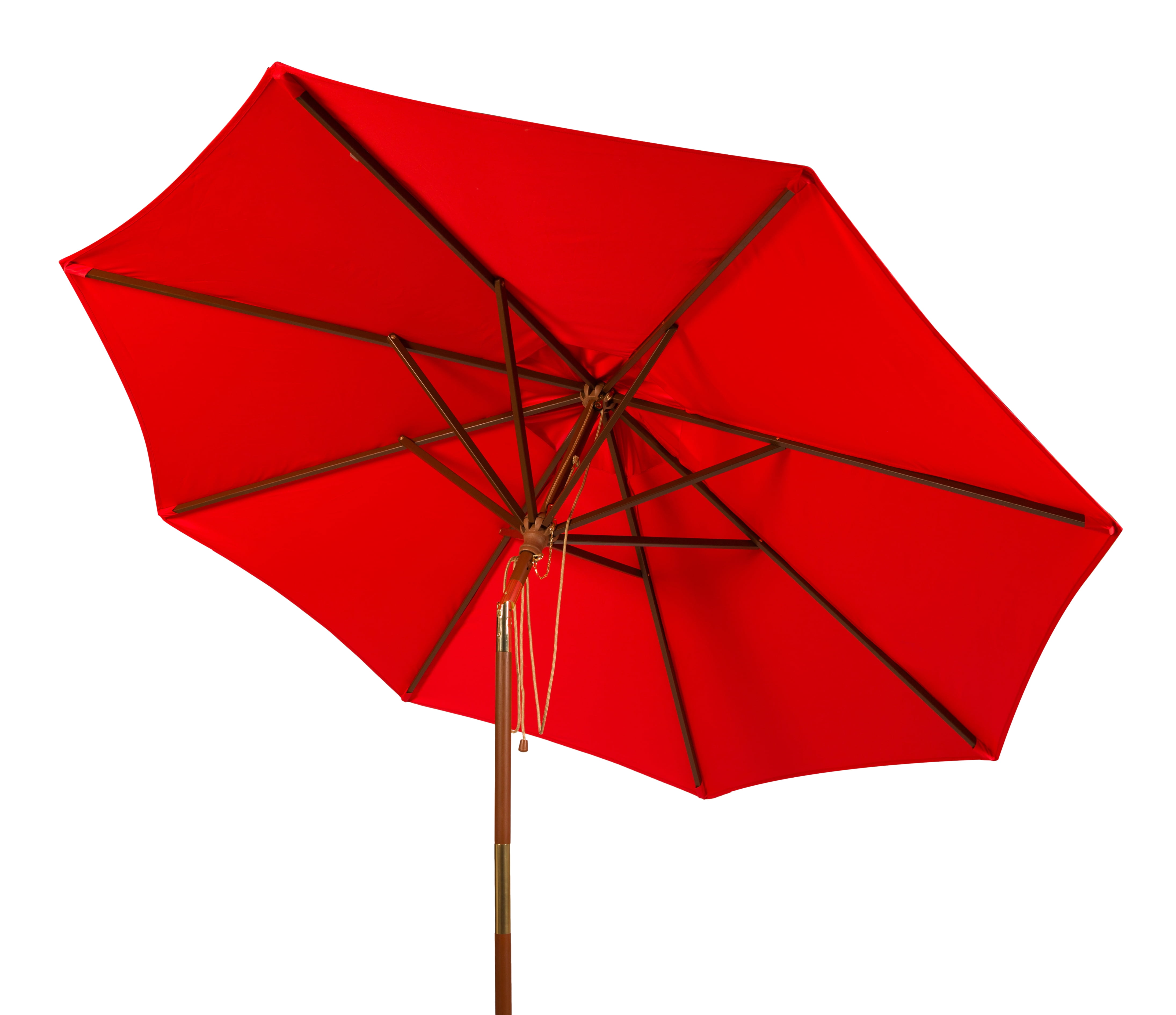 Safavieh Cannes 9' Market Push Wooden Patio Umbrella, Red