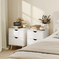 thumbnail image 2 of Modern Nightstand Set of 2, Bedside Table with 2 Drawers and Wood Legs, 2 of 10