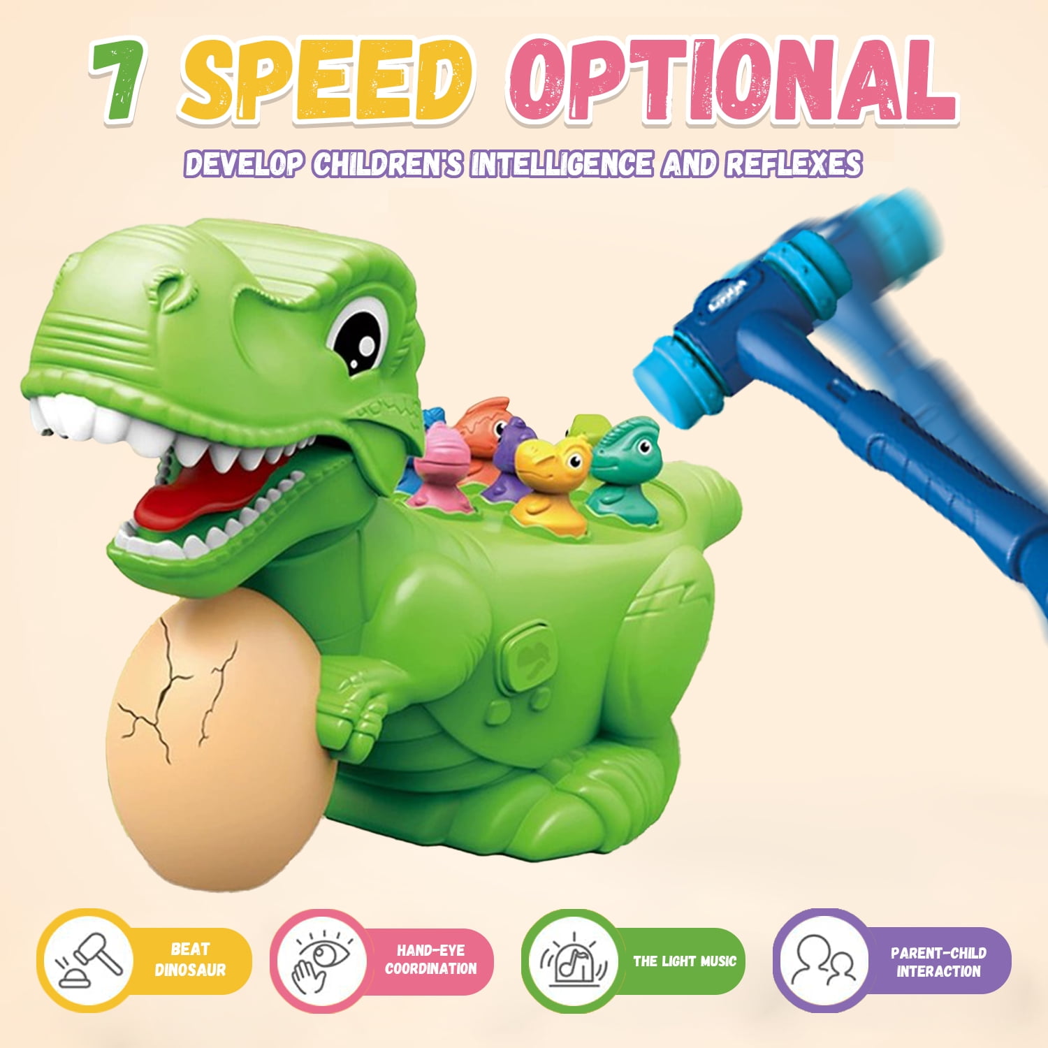 Toys for Boys 3-6 Years, Whack Mole Game for Boy Toys 3-5, Birthday Gift for Toddler Boy Girl