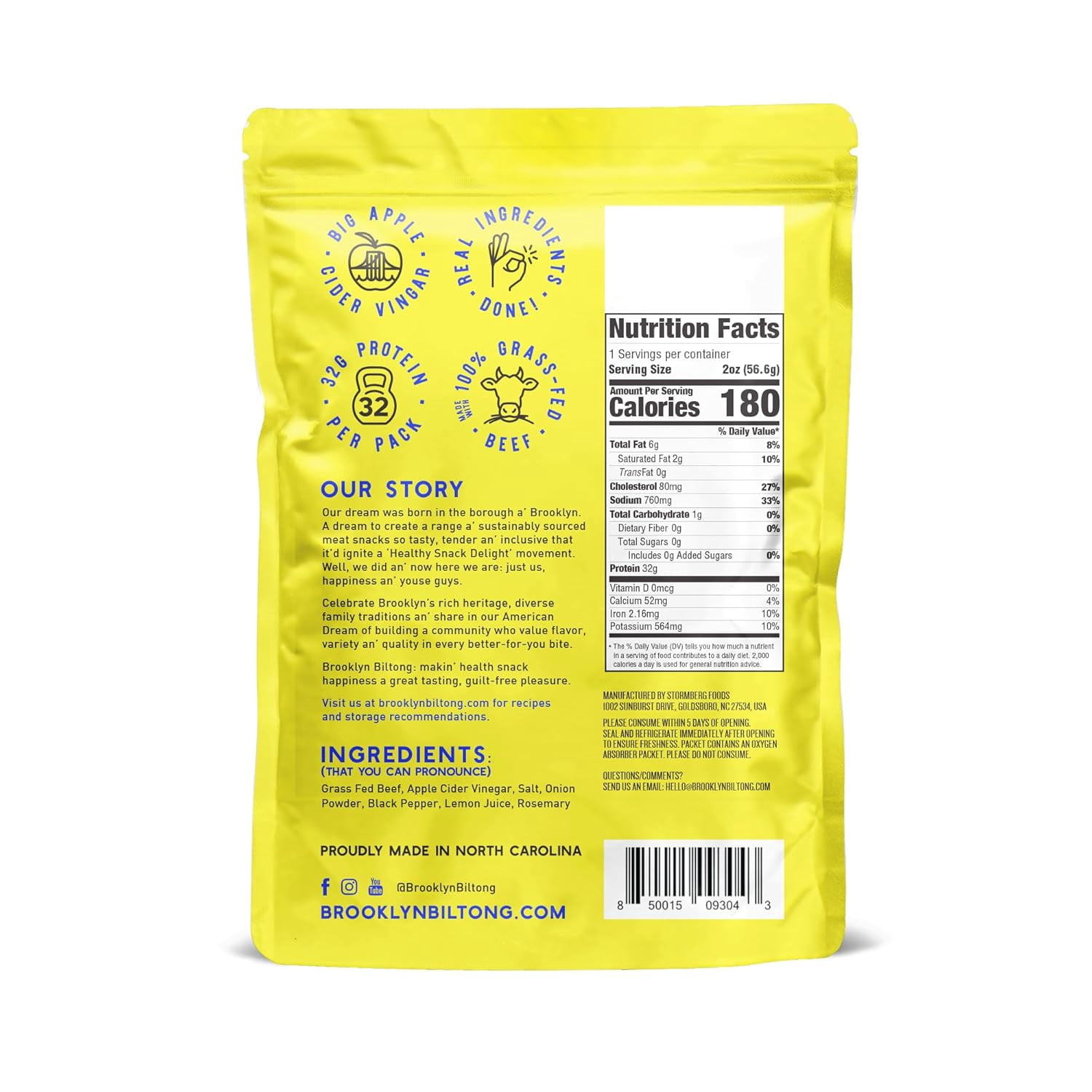 Brooklyn Biltong - Air Dried Grass Fed Beef Snack, South African Beef Jerky - Whole30 Approved, Paleo, Keto, Gluten Free, Sugar Free, M