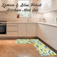 thumbnail image 4 of Lemon Kitchen Mat Rug Set of 2- Lemon Kitchen Rugs with Runner, Lemon Kitchen Decor Accessories Things, Buffalo Plaid Kitchen Rug Mat- Yellow Blue Rugs for Home Kitchen Large- 17x24 and 17x48 Inch, 4 of 5