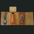 thumbnail image 2 of Tan Leather Wide Watch Roll for 3 watches, 2 of 2
