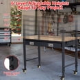 thumbnail image 3 of Aoile 48"x24" Adjustable Workbench with Casters, Pegboard & Work Light, 2000 LBS Load Capacity for Workshop Garage, 3 of 6