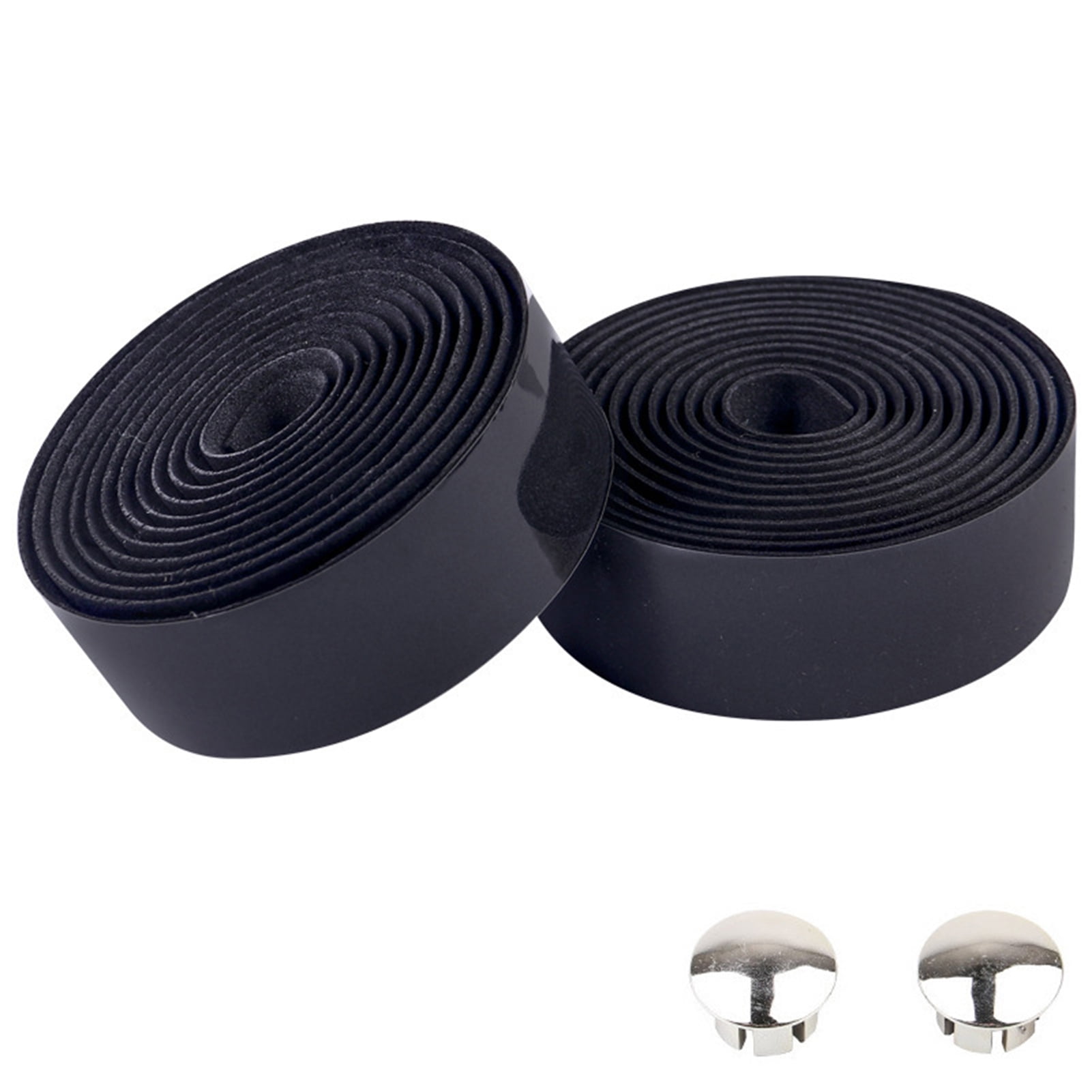 Bicycle Carbon Handlebar Tape Black With End Caps Plugs Road Bicycle Bike 
