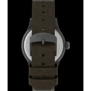 Timex Mens Expedition Scout 40mm Watch – Gunmetal Case Khaki Dial with Dark Brown Leather Strap
