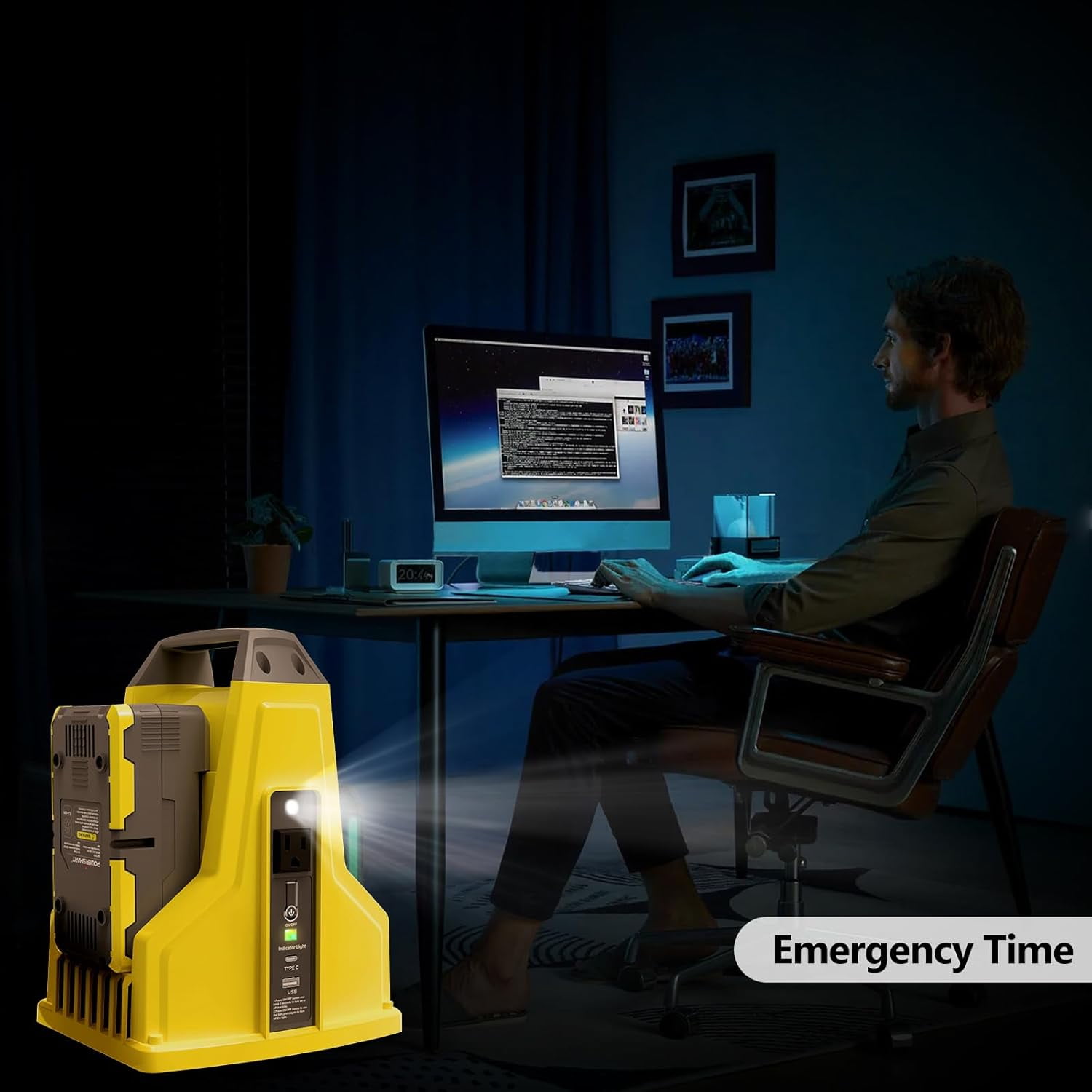 PowerSmart 300W Portable Power Station Inverter with 2PCS 40V Battery Replacement and Charger Outdoor DC input