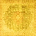 thumbnail image 1 of Ahgly Company Machine Washable Indoor Square Persian Yellow Traditional Area Rugs, 6' Square, 1 of 4
