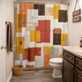 thumbnail image 3 of Abstract Geometric Shower Curtain - Water Repellent Fabric Shower Curtains Washable, Vintage Minimalist Color Blocks Decorative Polyester Cloth Bathroom Curtains Modern Bath Decor 36"x72", 3 of 8
