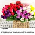thumbnail image 3 of Ventas promocionales, 4X flores artificiales, simulación de ramo de 9 cabezas, tulipanes falsos, flores de boda, plantas, centros de mesa, decoración, blanco leche, 3 of 5