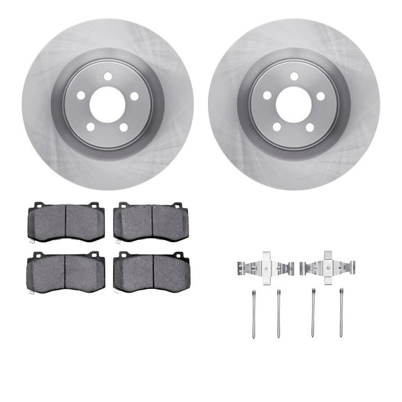 Dynamic Friction Company Front Brake Rotors with Ultimate Duty Performance Brake Pads includes Hardware 6412-39001