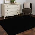 thumbnail image 3 of Black 3x5 Area Rugs, Farmhouse Solid Black Color Modern Art Non-Skid Rubber Backing Large Rectangle Rugs - Living Room Bedroom Home Office, Indoor Floor Mat Carpets Washable Rug, 3 of 9
