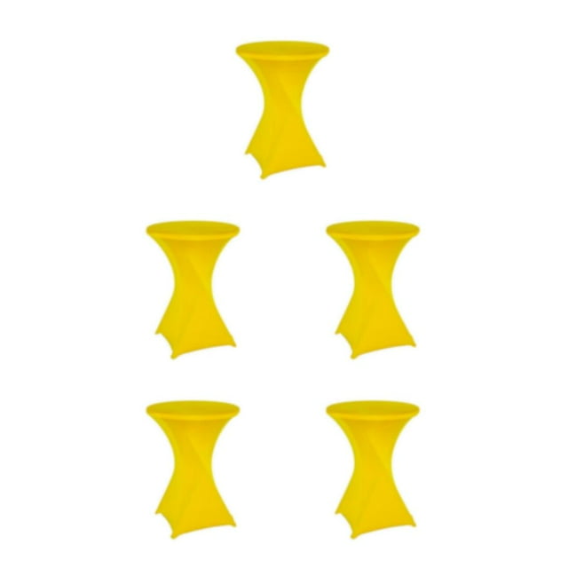 Justharion Housse de Table Haute Extensible Résistante aux Taches Polyvalente et Facile à Entretenir Jaune 5Ensemble