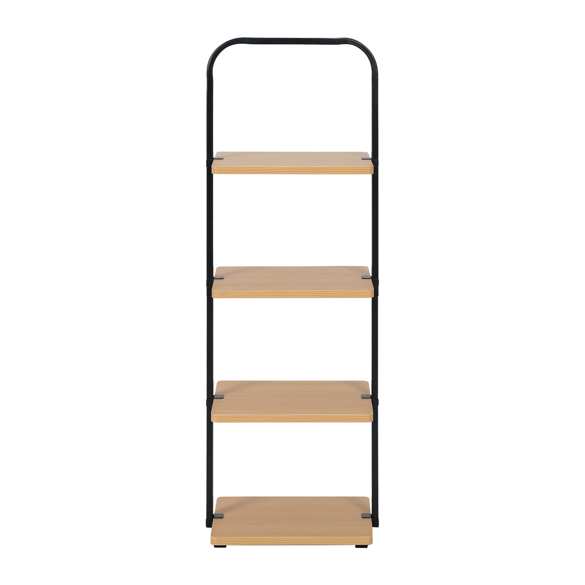 Better Homes & Gardens Juliet 4-Tier Wooden Shoe Ladder for Shoe Storage, Black and Light Honey Wood, Holds up to 4 Pairs