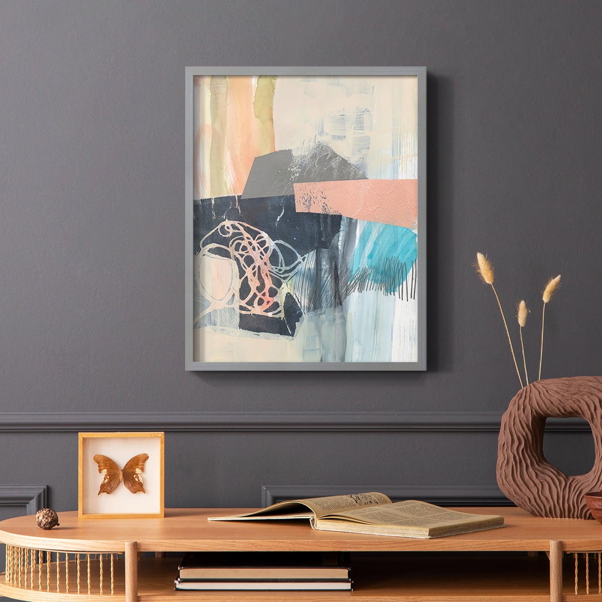 Reductive II in Gray Solid Wood 16 x 20 Framed Print